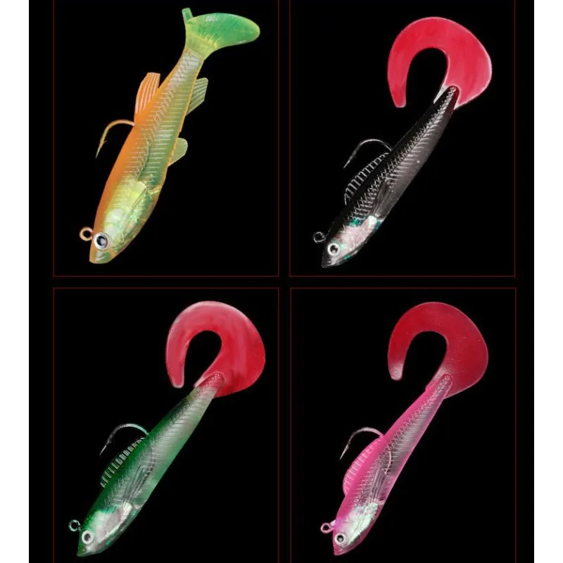 Fishing Equipment Online - 10 leurres souples multicolores avec queue