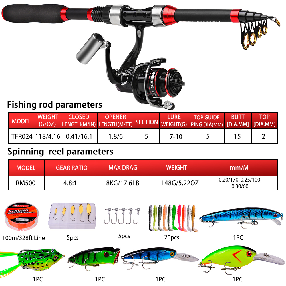 Ensemble de cannes à pêche Pro - Fishing Equipment Online avis et prix