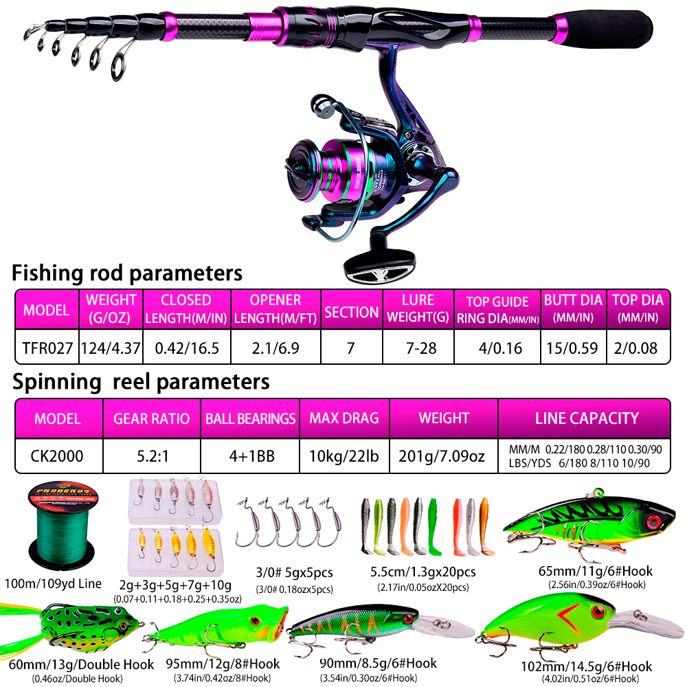 PROBEROS 2.1m Baitcasting/fila - Fishing Equipment Online avis et prix